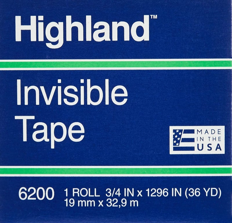 Highland 6200 Invisible Tape, 0.75 Inch x 36 Yards, Matte - Image 1